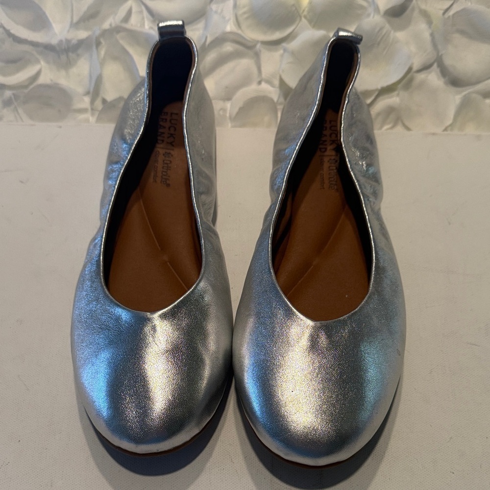 Lucky Brand Metallic Silver Flats